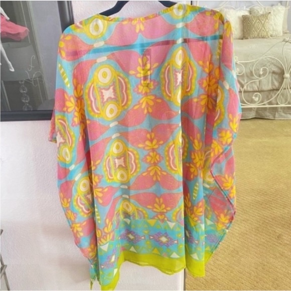 NWT Women's Multi Colored Bijoux Terner Rhinestone Swim Coverup One Size - Picture 3 of 5